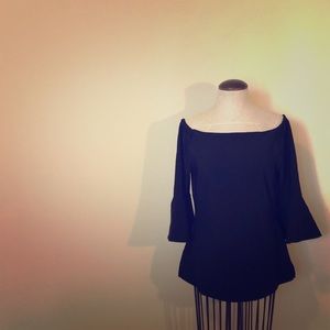 Boston Proper Off The Shoulder Black Blouse